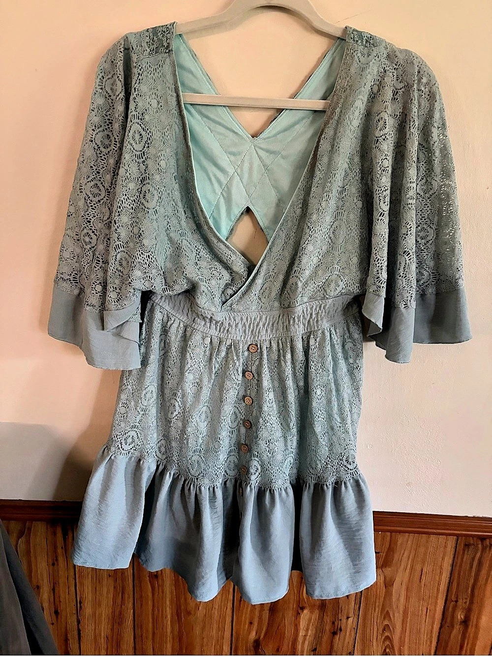Lace Mini Dress in Teal Or MintLike New